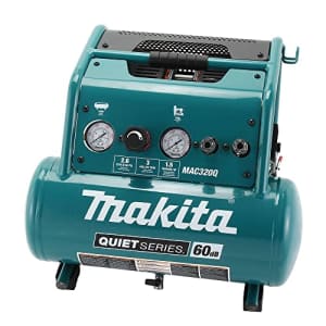 Makita MAC320Q Quiet Series 1-1/2 HP, 3 Gallon, Oil-Free, Electric Air Compressor for $334