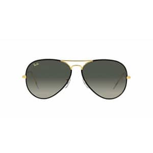 Ray-Ban Men's RB3025JM Classic Full Color Metal Aviator Sunglasses, Black On Legend Gold/Grey for $97 Ray-Ban Men's RB3025JM Classic Full Color Metal Aviator Sunglasses, Black On Legend Gold/Grey for $97