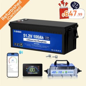 DC House 48V 100Ah Lithium Golf Cart Battery w/ Charger for $648
