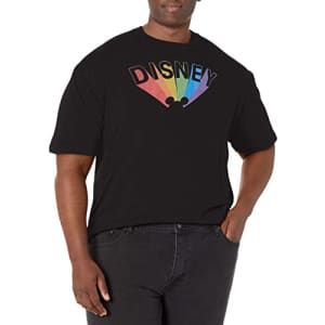 Disney Big & Tall Classic Mickey Prisma Ears Men's Tops Short Sleeve Tee Shirt, Black, 5X-Large for $8