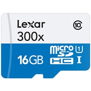 Lexar High-Performance microSDHC 300x 16GB UHS-I/U1 Flash Memory Card - LSDMI16GBBNL300 for $16