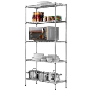 5-Tier Metal Shelving Unit for $34 5-Tier Metal Shelving Unit for $34