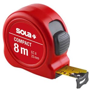 Sola 50500801" Compact CO 8" Tape Measure, Red, 8 m for $23