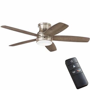 Home Decorators Collection Ashby Park 52 in. Integrated LED Brushed Nickel Ceiling Fan with Light for $142