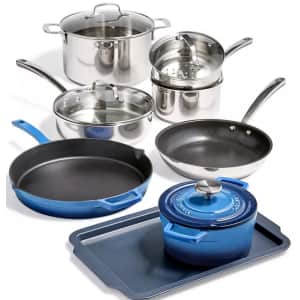 Martha Stewart Collection 12-Piece Mixed Material Cookware Set for $125