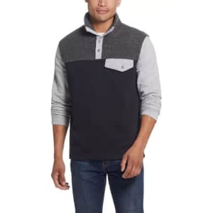 Weatherproof Vintage Men's Knit and Sherpa Mixed Pullover for $17