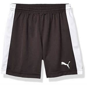 PUMA Men's Pitch Shorts Without Inner Brief, Black/White, Youth Large for $30