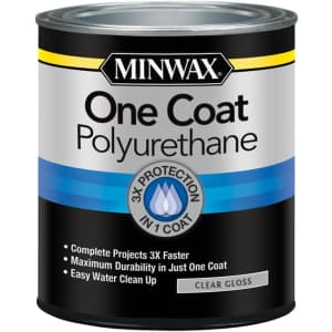 Minwax One Coat Polyurethane 1-Quart Tub for $10