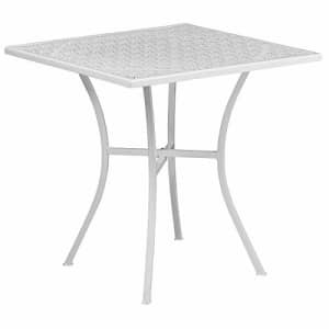 Flash Furniture Commercial Grade Square Patio Table |Outdoor Steel Square Patio Table for $120