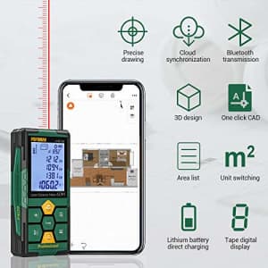 TECCPO POPOMAN Laser Distance Measure, Rechargeable with Bluetooth, 196ft Laser Tape Measure, for $65