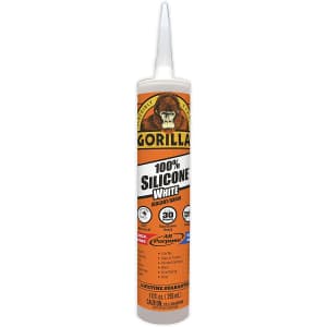 Gorilla White Silicone Sealant Caulk 10-oz. Tube for $8