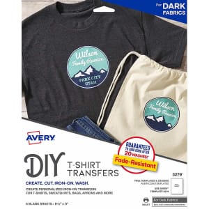 Avery Printable T-Shirt Transfers 5-Pack for $6 Avery Printable T-Shirt Transfers 5-Pack for $6