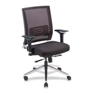 Lorell Executive Swivel Chair, 28-1/2" x 28-1/4" x 43-1/2", Black Mesh/Leather for $328