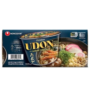 Nongshim Udon Shrimp Tempura Ramyun 4.02-oz. Noodle Bowl 6-Pack for $9.98 for members