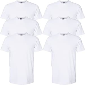 Gildan Men's Crew T-Shirts 6-Pack for $16
