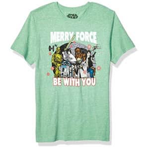 Star Wars Men's Ugly Christmas T-Shirt, Force/Kelly Heather, X-Large for $14 Star Wars Men's Ugly Christmas T-Shirt, Force/Kelly Heather, X-Large for $14