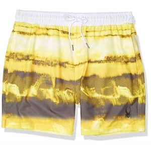 Spyder Men's 7" Tie-Dye Volley Swim Trunks, Yellow, Small for $29