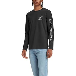 Levi's Men's Relaxed Graphic Long Sleeve T-Shirt, (New) Caviar, X-Small for $30