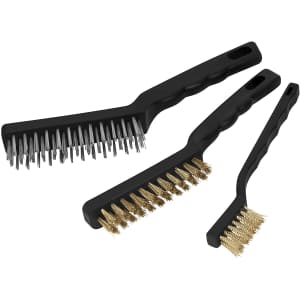 Performance Tools 3-Piece Brass and Stainless-Steel Wire Brush Set for $7