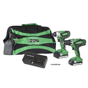 Hitachi KC18DGLS 18V Lithium Ion Cordless Combo Kit DV18DGL Hammer Drill & WH18DGL Impact Driver for $250 Hitachi KC18DGLS 18V Lithium Ion Cordless Combo Kit DV18DGL Hammer Drill & WH18DGL Impact Driver for $250