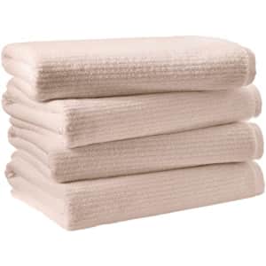 Amazon Aware 100% Organic Cotton Ribbed Bath Towels - Bath Towels, 4-Pack, Blush for $47