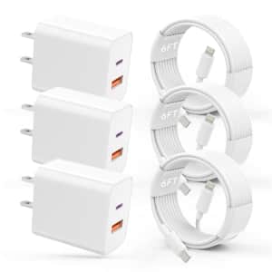 6-Foot Lightning Cable and Wall Block 3-Pack for $11