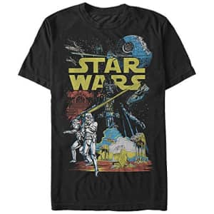 Star Wars Men's Rebel Classic Graphic T-Shirt, Black, 5XL for $20