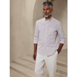 Banana Republic Factory Men's Slim Long-Sleeve Cotton Shirt for $16 in cart