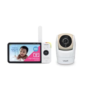 VTech VM928HD Video Monitor with Battery Support 15-hr Video Streaming, 5" 720p HD Display, 360 for $68