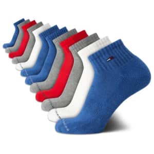 Tommy Hilfiger Men's Socks - Cushion Quarter Cut Ankle Socks (12 Pack), Size 7-12, Assorted for $20
