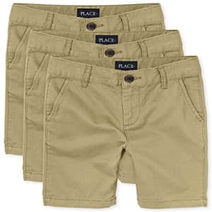 The Children's Place boys Stretch Chino Shorts, FLAX, 5 for $8