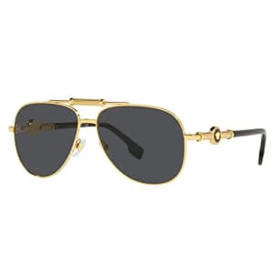 Versace Sunglasses Gold Frame, Dark Grey Lenses, 59MM for $151