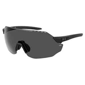 Under Armour Adult UA Halftime Shield Sunglasses, Matte Black/Black, 99mm, 1mm for $52