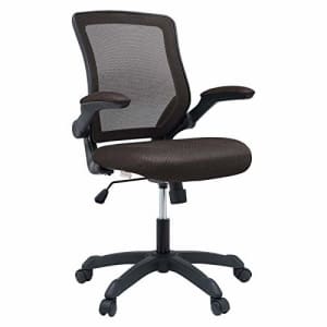 Modway Veer Office Chair with Mesh Back and Vinyl Seat With Flip-Up Arms in Brown for $109 Modway Veer Office Chair with Mesh Back and Vinyl Seat With Flip-Up Arms in Brown for $109