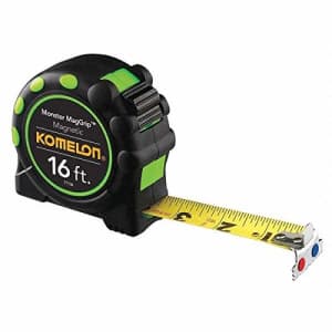 Komelon 7116 16' x 1" Monster MagGrip Rubberized Case, Magnetic Tip Tape Measure for $20