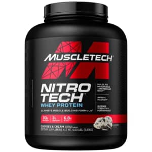 Whey Protein Powder|MuscleTech Nitro-Tech Whey Protein Isolate & Peptides|Protein + Creatine for for $44
