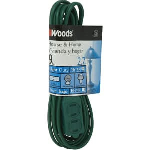 Woods 9-Foot 3-Outlet Extension Cord for $4
