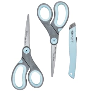 Westcott 8" Titanium Nonstick Scissors 2-Pack w/ Ceramic Safety Box Cutter for $9