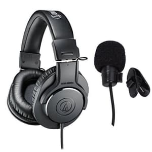 Audio-Technica ATH-M20x Professional Studio Monitor Headphones Deluxe Bundle for $130