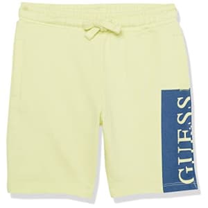 GUESS Boys' Organic Cotton Active Shorts, Vintage Lime for $8