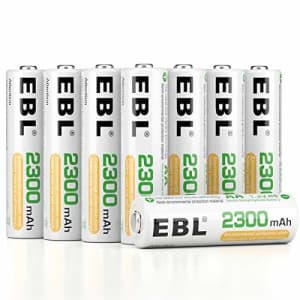 EBL Pack of 16 AA Batteries Rechargeable NiMH 2300mAh Everyday Battery for $27