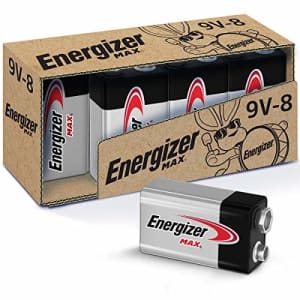 Energizer MAX 9V Batteries, Premium Alkaline 9 Volt Batteries (8 Battery Count) for $21 Energizer MAX 9V Batteries, Premium Alkaline 9 Volt Batteries (8 Battery Count) for $21