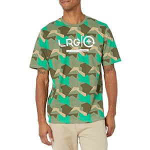 LRG Lifted Research Group Men's Knit Tee Shirt, Green, 4X for $14