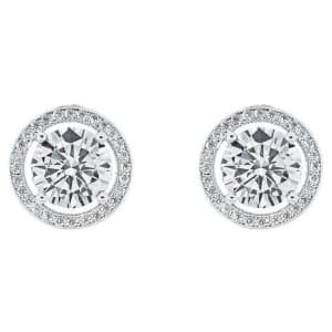 Cate & Chloe Ariel 18k Silver Halo CZ Stud Earrings for $15