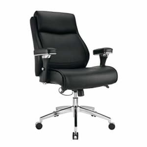 Realspace Modern Comfort Keera Bonded Leather Mid-Back Manager's Chair, Onyx/Chrome for $300