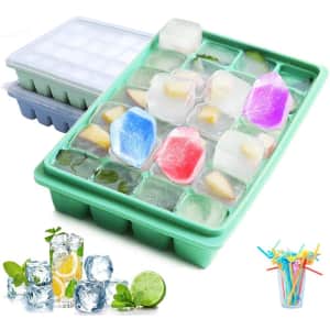 Stackable Silicone Ice Cube Trays w/ Lids 2-Pack for $6 Stackable Silicone Ice Cube Trays w/ Lids 2-Pack for $6
