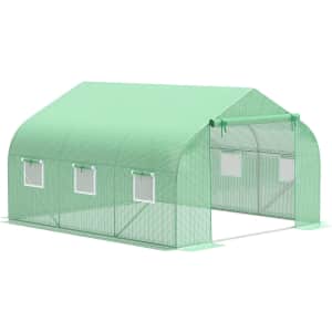 Outsunny 12x10x7-Foot Walk-In Green House for $107