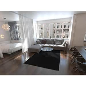 Unique Loom Solo Solid Shag Collection Modern Plush Jet Black Area Rug (6' 0 x 9' 0) for $80