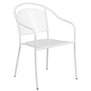 Flash Furniture Commercial Grade White Indoor-Outdoor Steel Patio Arm Chair with Round Back for $87