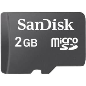 SanDisk SDSDQ-002G-A11M MicroSD 2GB Card (Black) for $15